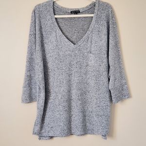 Gray V-Neck Sweater